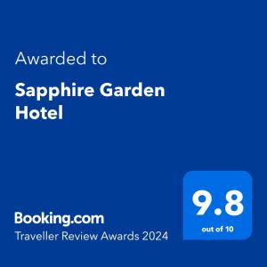 哈伯勒内Sapphire Garden Hotel的蓝宝石花园酒店申请的屏幕