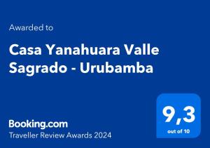 乌鲁班巴Casa Yanahuara Valle Sagrado - Urubamba的预付费用caa zimbabwe变量z的手机的截图