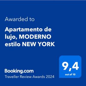 危地马拉Apartamento de lujo, MODERNO estilo NEW YORK的带有现代应用的文字框的屏幕截图