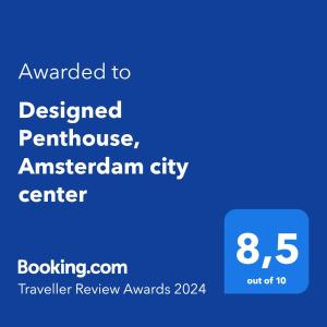 阿姆斯特丹Designed Penthouse, Amsterdam city center的给美国周边城市设计的手机的屏幕