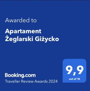 吉日茨科Apartament Żeglarski Giżycko的协议的屏幕截图