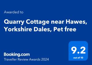 HawesQuarry Cottage near Hawes, Yorkshire Dales, Pet free的 ⁇ 金斯金斯林附近草莓小屋的蓝色标志