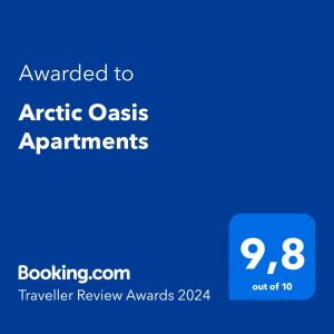 罗瓦涅米Arctic Oasis Apartments的被授予北极绿洲公寓文本的蓝色屏幕