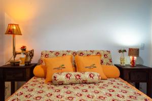 桑塔克鲁茨卡巴利亚Suite LIAM - Guest House Guaiu的客厅里配有带橙色枕头的沙发