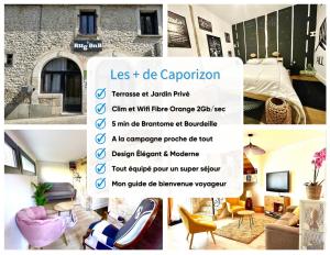 BirasCaporizon-Rug'BnB Gîte-Brantôme-6 personnes的家具房间相拼图