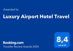 内排Luxury Airport Hotel Travel的蓝标读豪华机场酒店旅行