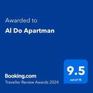 Al Do Apartman的证书、奖牌、标识或其他文件