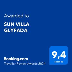 Glyfada FokidasSUN VILLA GLYFADA的太阳重塑家评审奖的彩绘