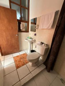 科苏梅尔Hotel Bello Caribe的一间带卫生间和水槽的浴室