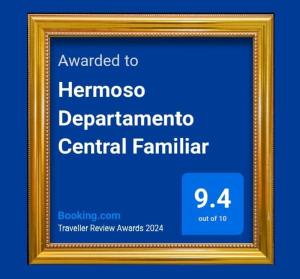 里奥班巴Hermoso Departamento Central Familiar Tu Refugio con Impresionantes Vistas a la Ciudad, Montañas y Nevados的一张写有Hemnesovo省中央字幕的画面