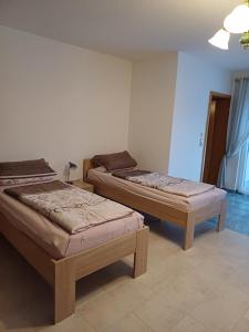 苏尔Thüringer Zimmer的一间客房内配有两张床的房间