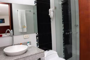 布卡拉曼加金塔德凯碧塞拉酒店的一间带水槽和淋浴的浴室