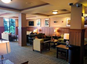 德卢斯运河公园旅馆 的带沙发、椅子和桌子的客厅