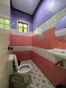 锡基霍尔西拉宾馆的一间带卫生间和水槽的浴室