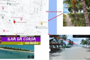 伊塔马拉卡Casa com piscina Forte Orange- Itamaracá的海滩照片和地图的拼贴