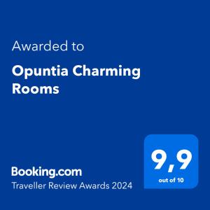 陶尔米纳Opuntia Charming Rooms的被授予视网膜通道的蓝色标语
