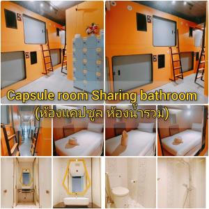 合艾Icon Hotel Hatyai的一套四幅带浴室的房间的照片