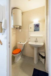 南特Le Perchoir de Niro的一间带卫生间和水槽的小浴室