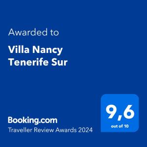 格拉纳迪利亚德亚沃纳Villa Nancy Tenerife Sur的别墅的南锡梯快速网站的截图