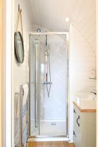 格拉斯哥Luxury Glamping Pods - The Heft & The Hirsel的带淋浴的浴室