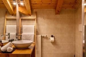 普雷多伊Mountain Residence Kasern Nr 3的一间带一个碗水槽和淋浴的浴室