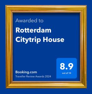 鹿特丹Rotterdam Citytrip House的罗特丹城市住宅的框架标志