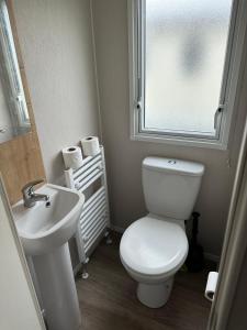 博斯Powys 37的一间带卫生间、水槽和窗户的浴室