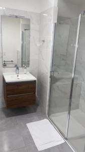 圣旺CAZAM Paris Saint Ouen的带淋浴和盥洗盆的浴室