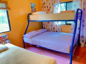 拉斯加勒拉斯拉哈仙达旅舍的一间卧室配有两张双层床。