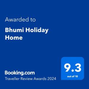 阿利鲍格Bhumi Holiday Home的盲人度假屋的手机短信