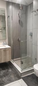 比勒陀利亚Menlyn Maine Trilogy Apartment 1518的带淋浴和卫生间的浴室
