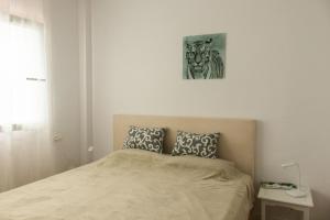 阿亚蒙特Villa Libertad的卧室配有一张挂在墙上的床铺