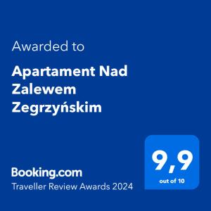 斯诺科Apartament Nad Zalewem Zegrzyńskim的指定nad活化文本的截图