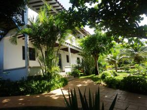 Paraguachi卡萨拉斯特里尼塔里阿斯宾馆的前面有棕榈树的房子