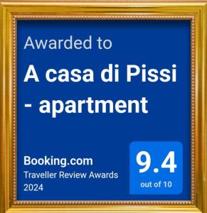 拉维罗A casa di Pissi - apartment的预约卡萨戴斯的框架标志