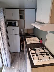乌伊斯特勒昂RIVA BELLA MH 171的小厨房配有炉灶和水槽
