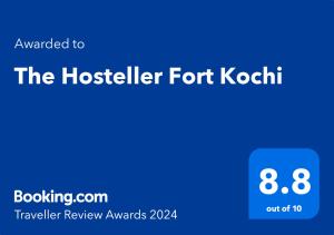 科钦The Hosteller Fort Kochi的带有文本升级到高知的旅舍者的截图