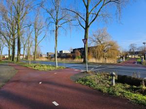 阿姆斯特丹Greenstay的一条空的街道,有一条有消防栓的道路