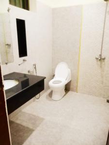 木尔坦Hotel PAK Continental Multan的一间带卫生间和水槽的浴室