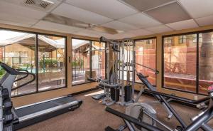 拉斯维加斯WG Flamingo_Bay Resorts的健身房设有数台跑步机和窗户