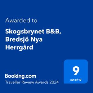 海勒福什Skogsbrynet B&B, Bredsjö Nya Herrgård的给skexpect bbb的文本的电话屏幕截图