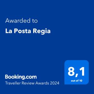 皮蒂利亚诺La Posta Regia的给la piesta regalia的单词的蓝色文本框