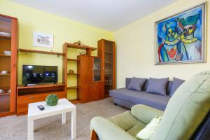 维拉福林New Reus Mediterrani的带沙发和电视的客厅