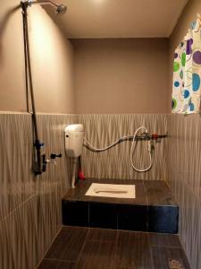 拿笃LD SWEET HOMESTAY LAHAD DATU的浴室配有淋浴和卫生间。