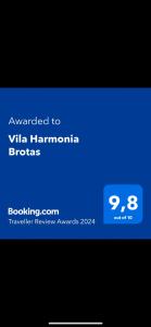布罗塔斯Vila Harmonia Brotas的蓝屏手机的截图