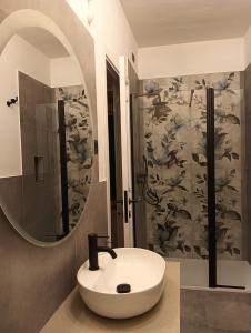 皮希纳斯Domos Le Due Tuie的一间带水槽和镜子的浴室