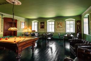 大舍瑙Villa Hänsch Suite 3的中间设有台球桌的房间