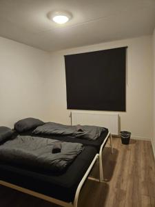 多德雷赫特Residence Dordrecht - 10 persons的一间卧室配有一张床和一台平面电视