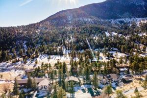 埃斯蒂斯帕克Mountain Love Views的雪地中度假村的空中景观