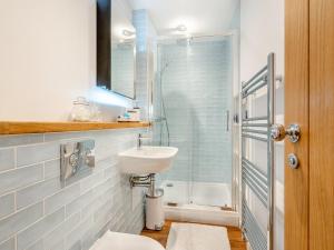 Winter Cottage的浴室配有卫生间、盥洗盆和淋浴。